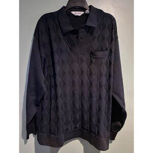 Da Vinci California Men’s Sweater B-3X Black Preppy Retro Y2K Old Money academia